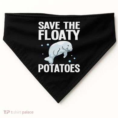 Funny Designs For Women Floaty Potato Sea Cows USA-Made Doggie Bandana