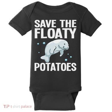 Funny Designs For Women Floaty Potato Sea Cows Baby Bodysuit