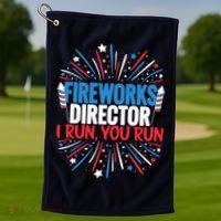 Fireworks Director Funny 4th of July Firework Director Golf Towel thumb 1