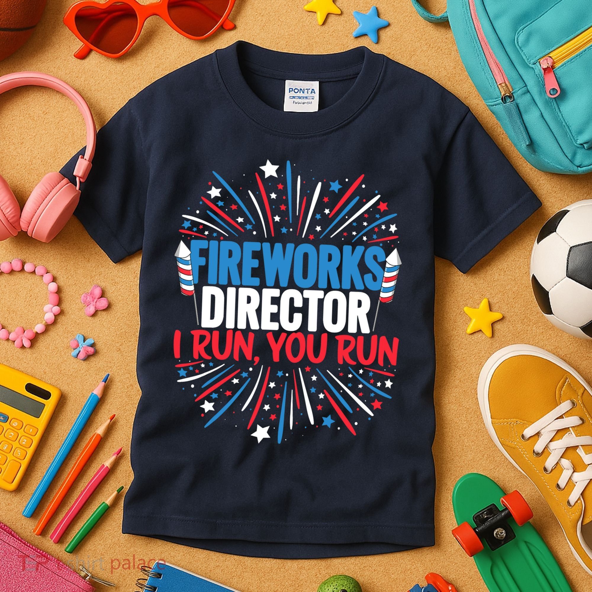 Fireworks Director Funny 4th of July Firework Director Kids T-Shirt