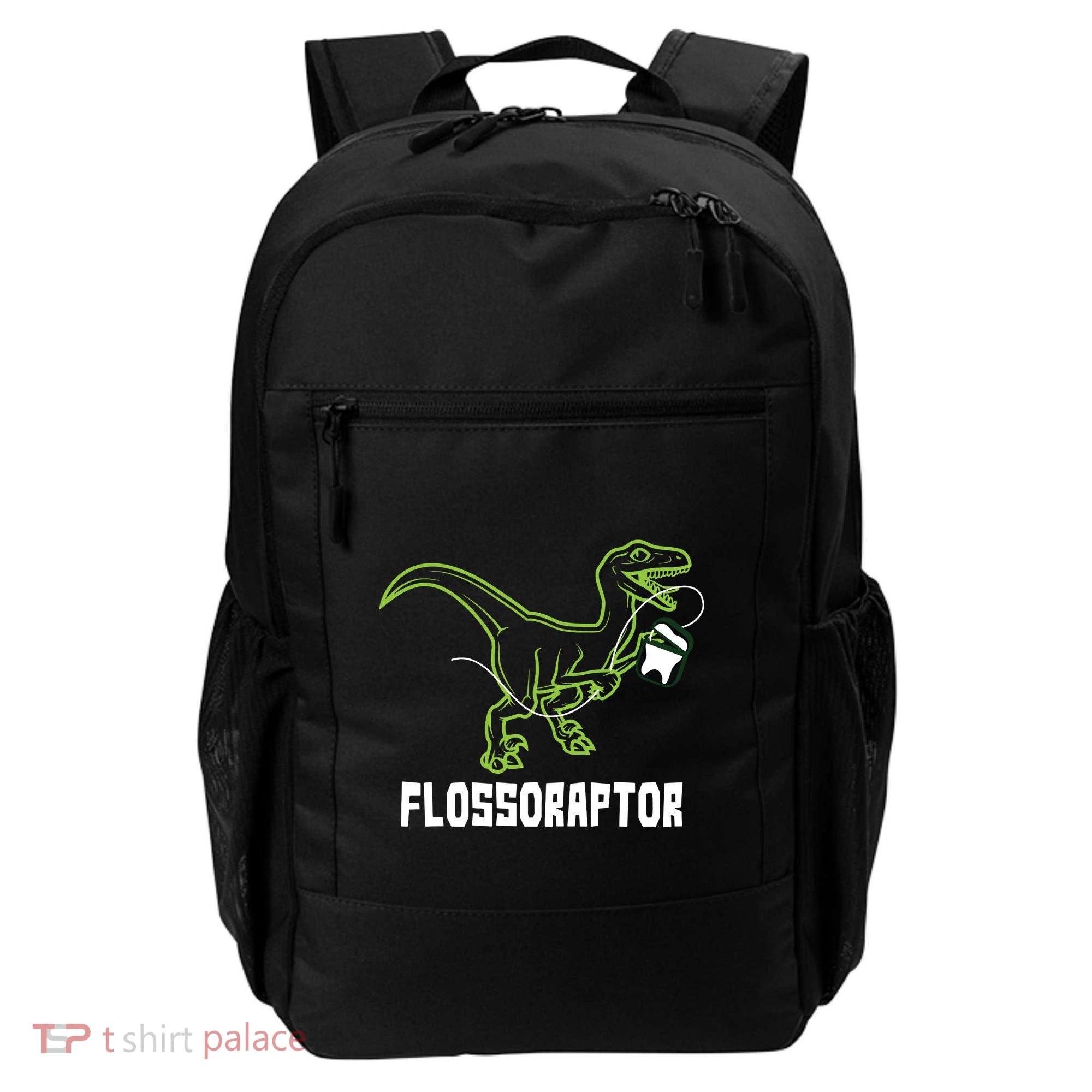 Flossoraptor Dinosaur Funny Pediatric Dentist Backpack
