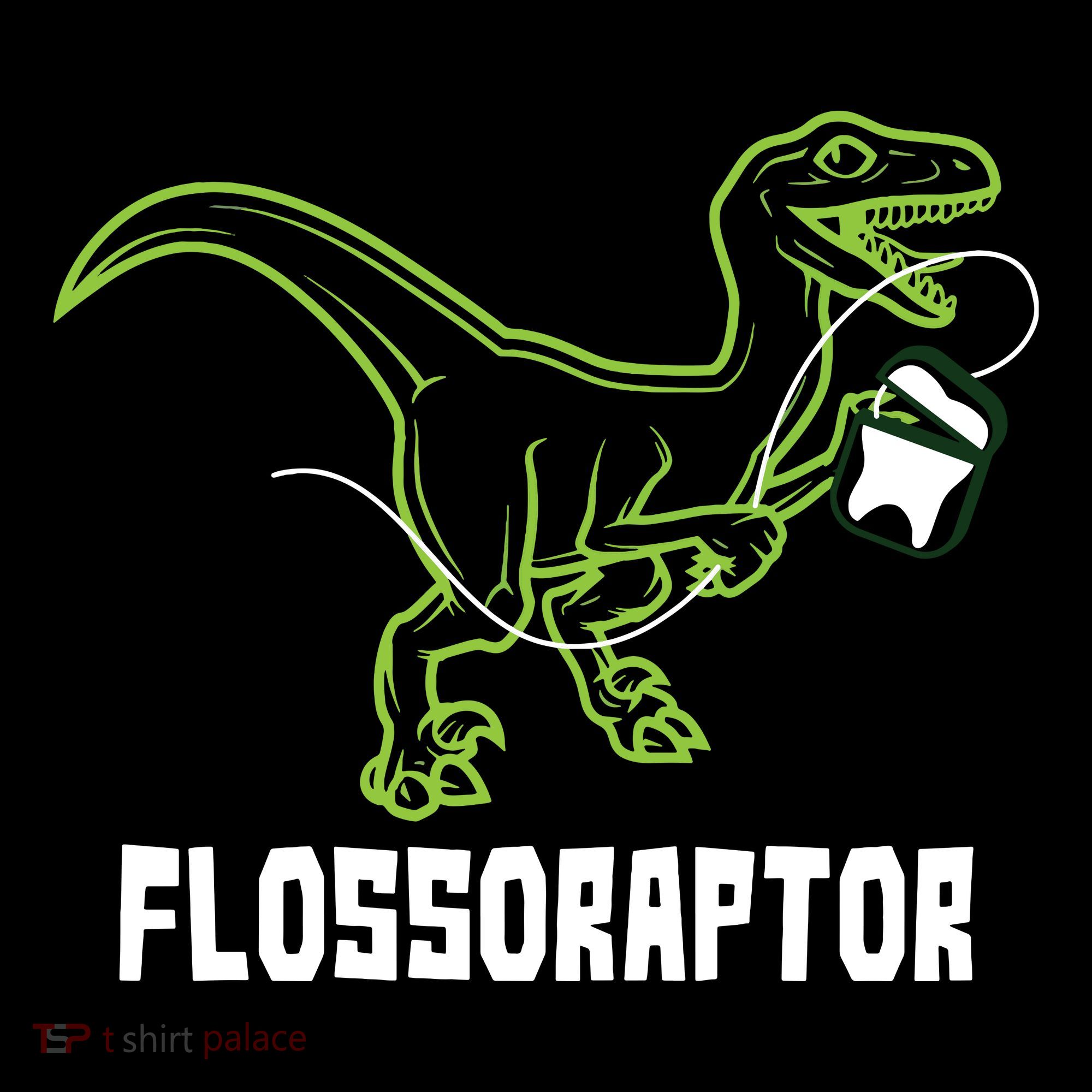 Flossoraptor Dinosaur Funny Pediatric Dentist Ornament