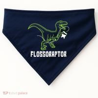 Flossoraptor Dinosaur Funny Pediatric Dentist USA-Made Doggie Bandana thumb 0