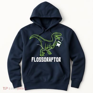 Flossoraptor Dinosaur Funny Pediatric Dentist Hoodie