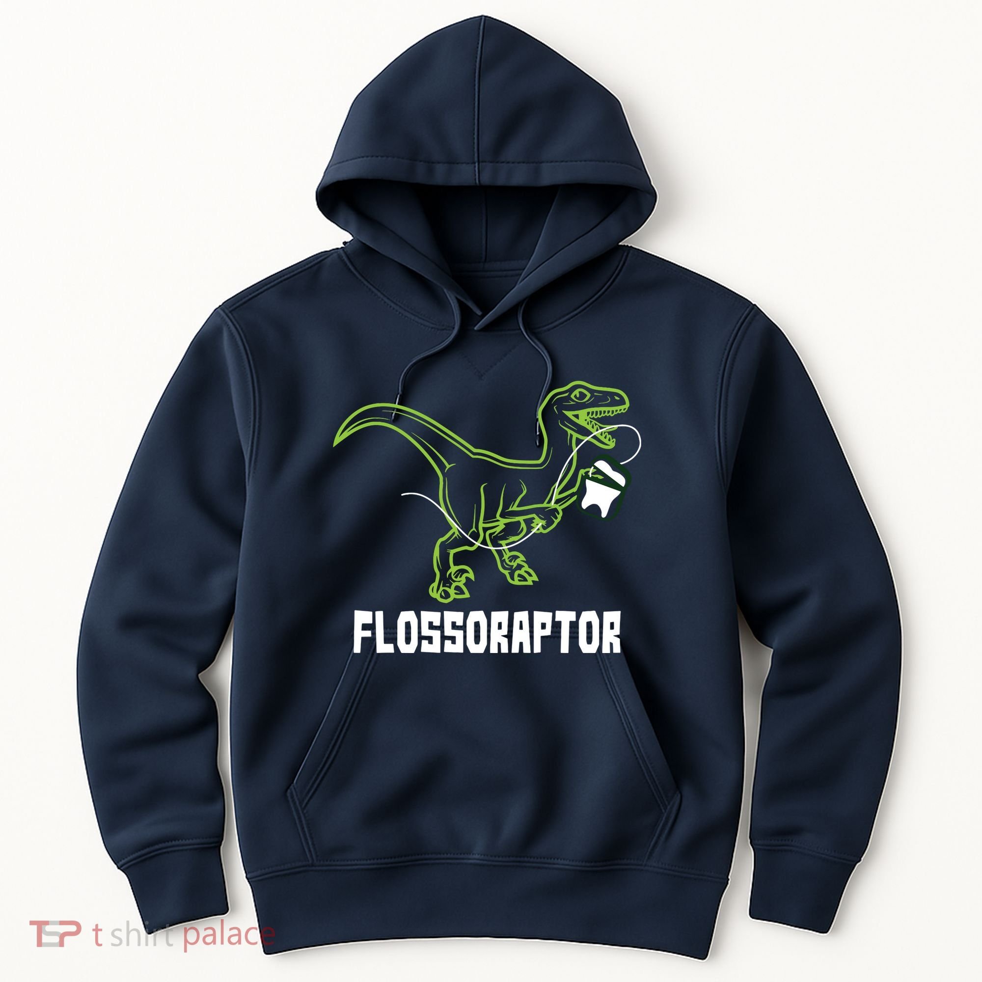Flossoraptor Dinosaur Funny Pediatric Dentist Hoodie