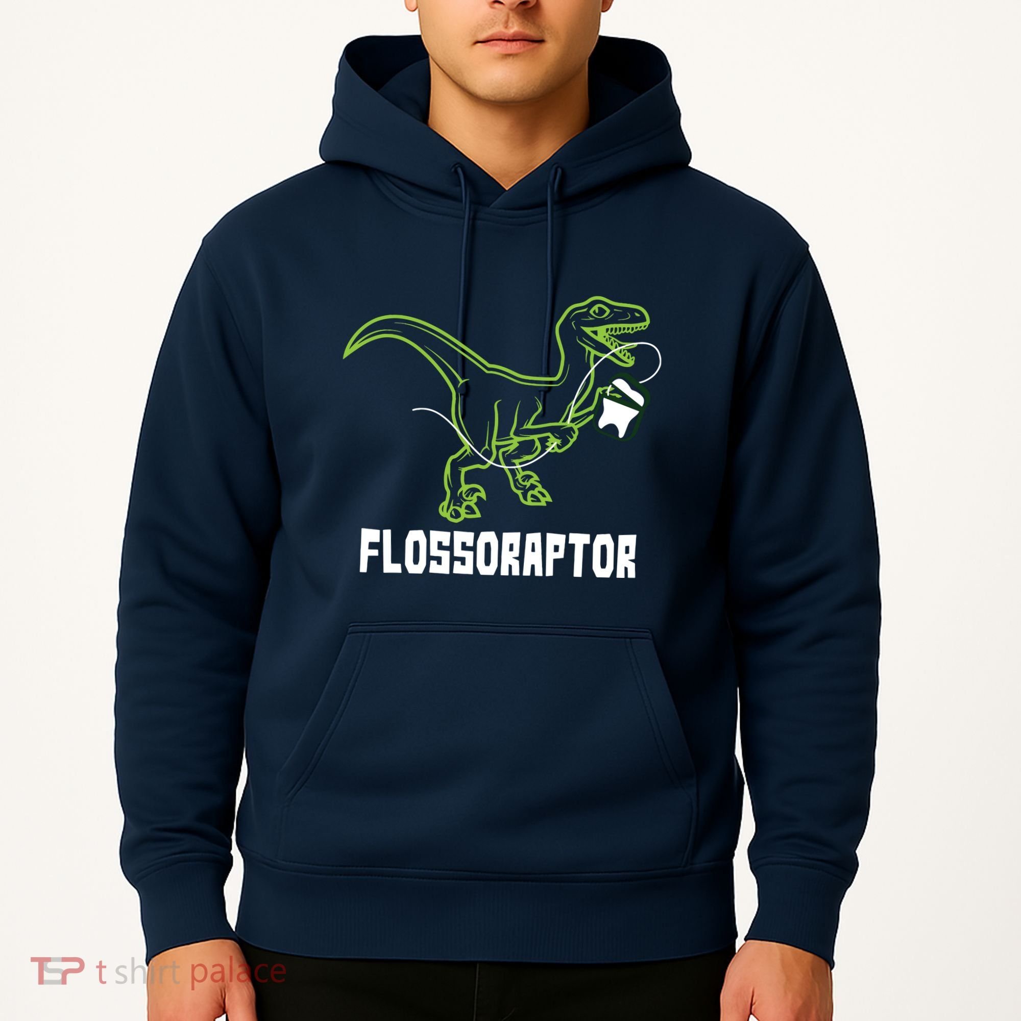 Flossoraptor Dinosaur Funny Pediatric Dentist Hoodie