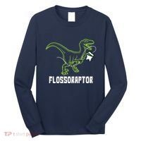 Flossoraptor Dinosaur Funny Pediatric Dentist Long Sleeve Shirt thumb 0