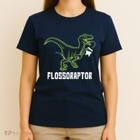 Flossoraptor Dinosaur Funny Pediatric Dentist T-Shirt thumb 4