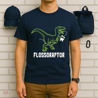 Flossoraptor Dinosaur Funny Pediatric Dentist T-Shirt thumb 6