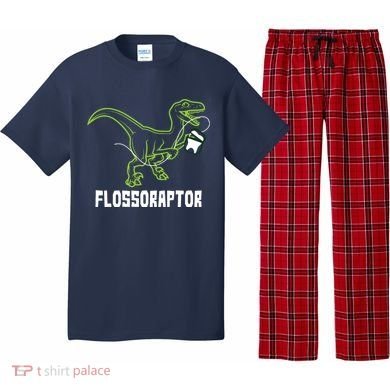 Flossoraptor Dinosaur Funny Pediatric Dentist Pajama Set