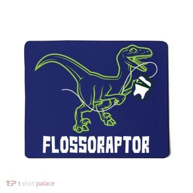 Flossoraptor Dinosaur Funny Pediatric Dentist Mousepad