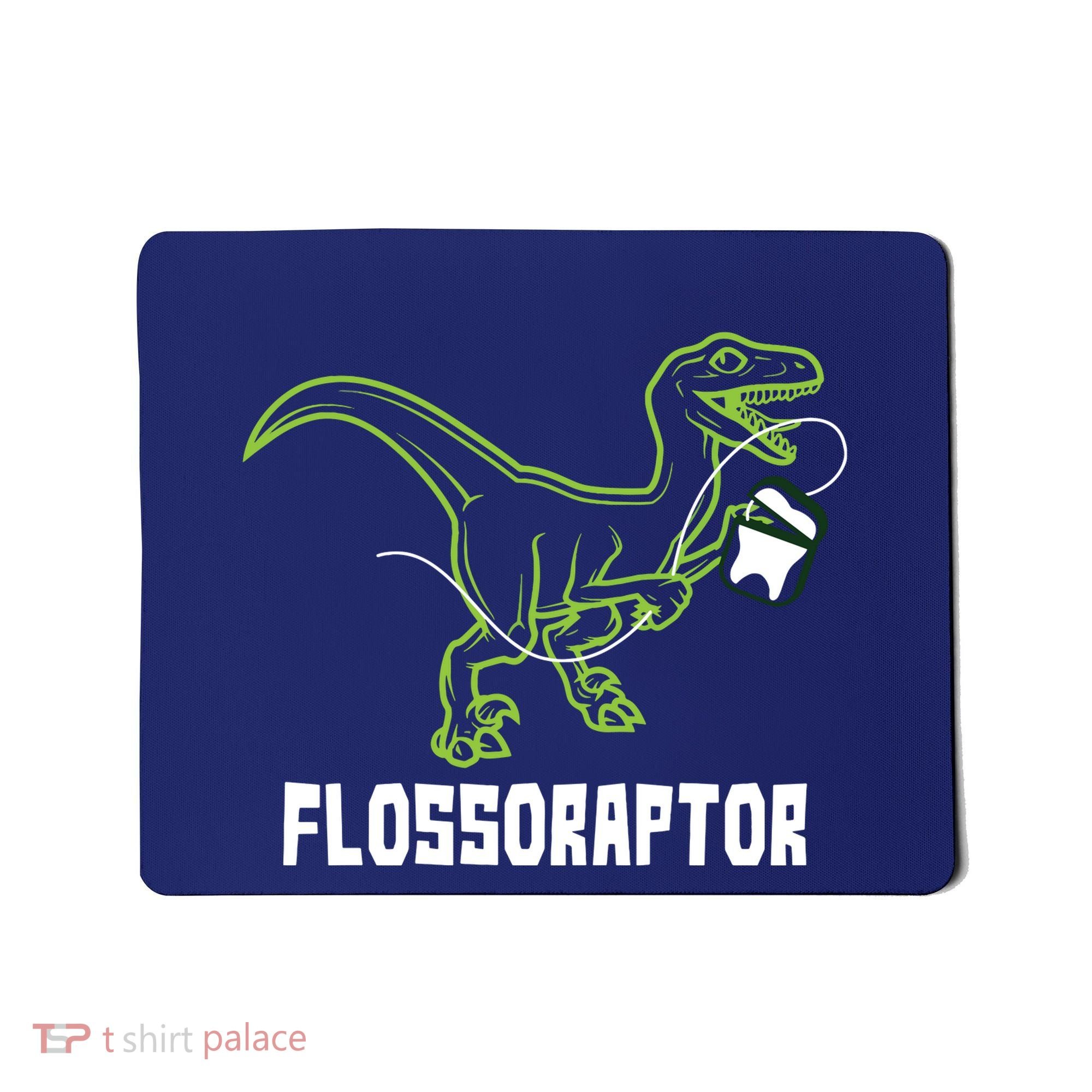 Flossoraptor Dinosaur Funny Pediatric Dentist Mousepad