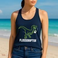 Flossoraptor Dinosaur Funny Pediatric Dentist Women's Tank Top thumb 2