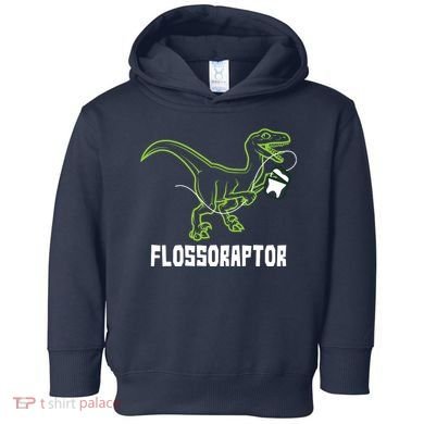 Flossoraptor Dinosaur Funny Pediatric Dentist Toddler Hoodie