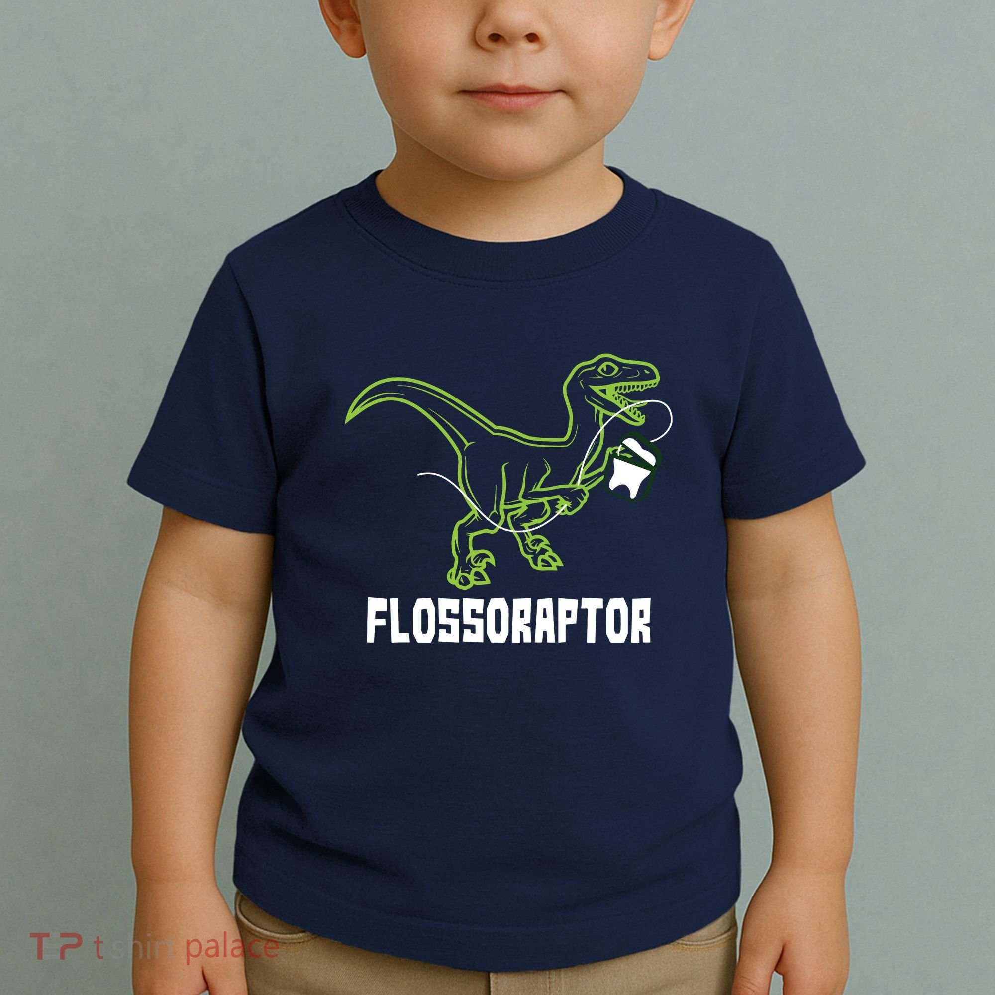 Flossoraptor Dinosaur Funny Pediatric Dentist Toddler T-Shirt