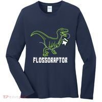 Flossoraptor Dinosaur Funny Pediatric Dentist Women's Long Sleeve Shirt thumb 0