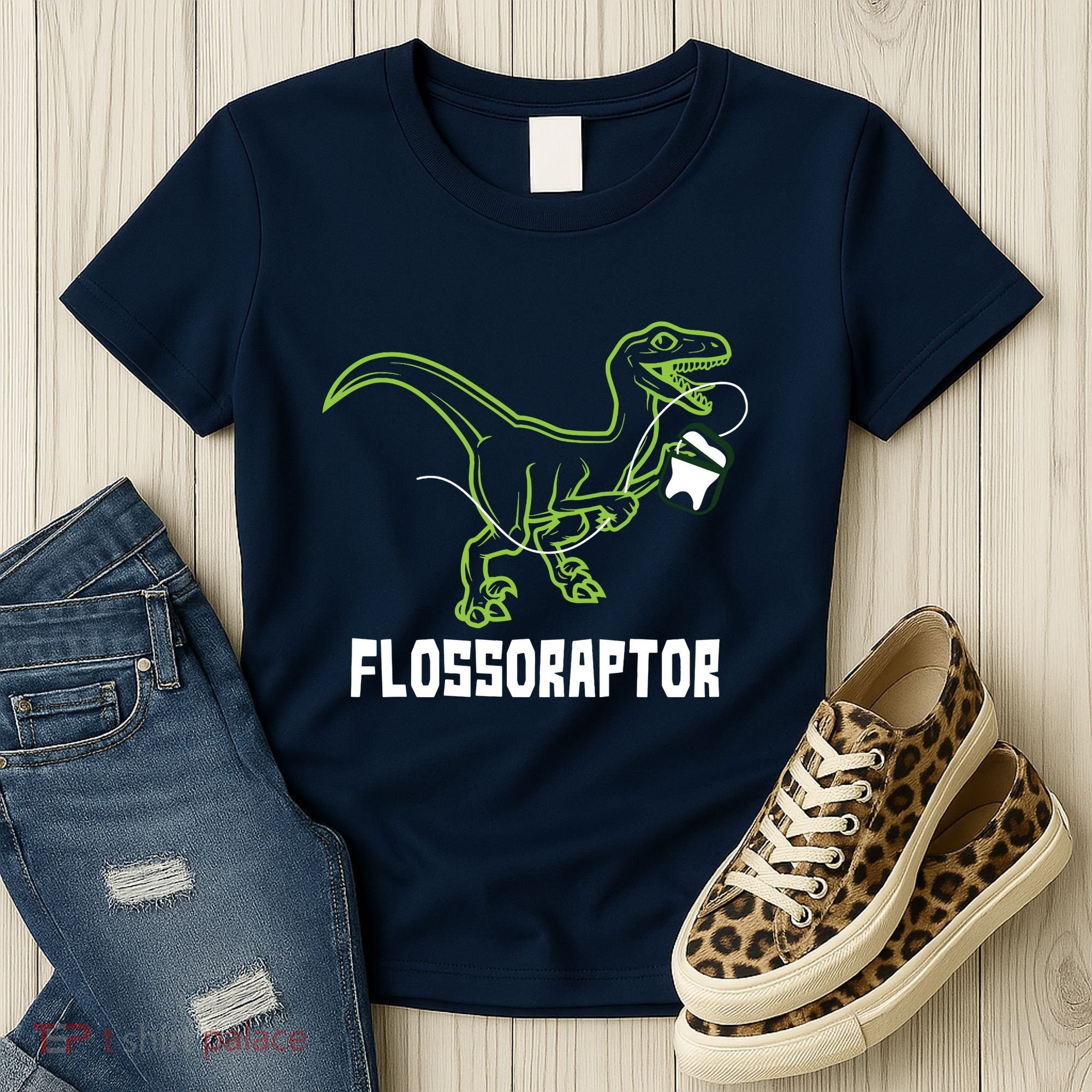 Flossoraptor Dinosaur Funny Pediatric Dentist Women's T-Shirt