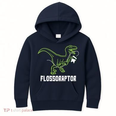 Flossoraptor Dinosaur Funny Pediatric Dentist Kids Hoodie