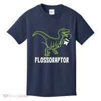 Flossoraptor Dinosaur Funny Pediatric Dentist Kids T-Shirt thumb 0