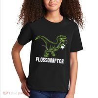Flossoraptor Dinosaur Funny Pediatric Dentist Kids T-Shirt thumb 2