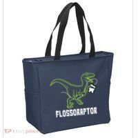 Flossoraptor Dinosaur Funny Pediatric Dentist Tote Bag thumb 2