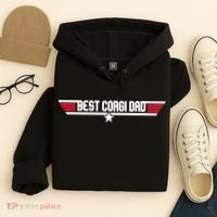 Father's Day Funny Dog Father 80s Best Corgi Dad Hoodie thumb 4