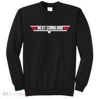 Father's Day Funny Dog Father 80s Best Corgi Dad Sweatshirt thumb 0