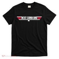 Father's Day Funny Dog Father 80s Best Corgi Dad T-Shirt thumb 0
