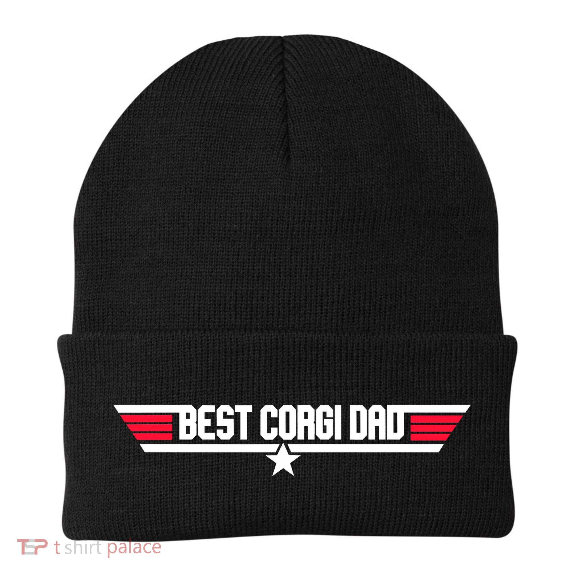 Father's Day Funny Dog Father 80s Best Corgi Dad Beanie