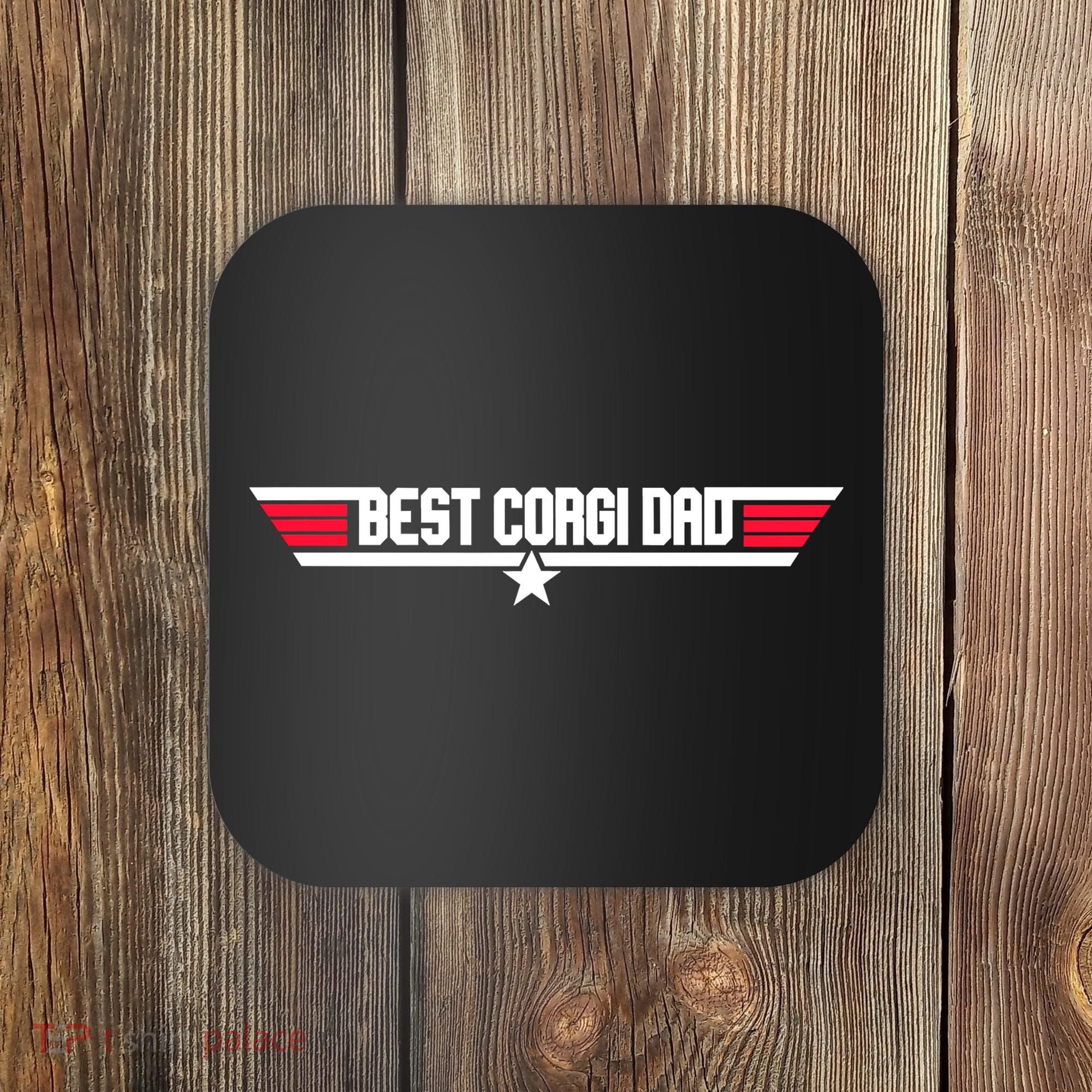 Father's Day Funny Dog Father 80s Best Corgi Dad Coaster