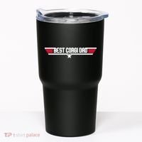 Father's Day Funny Dog Father 80s Best Corgi Dad Tumbler thumb 0