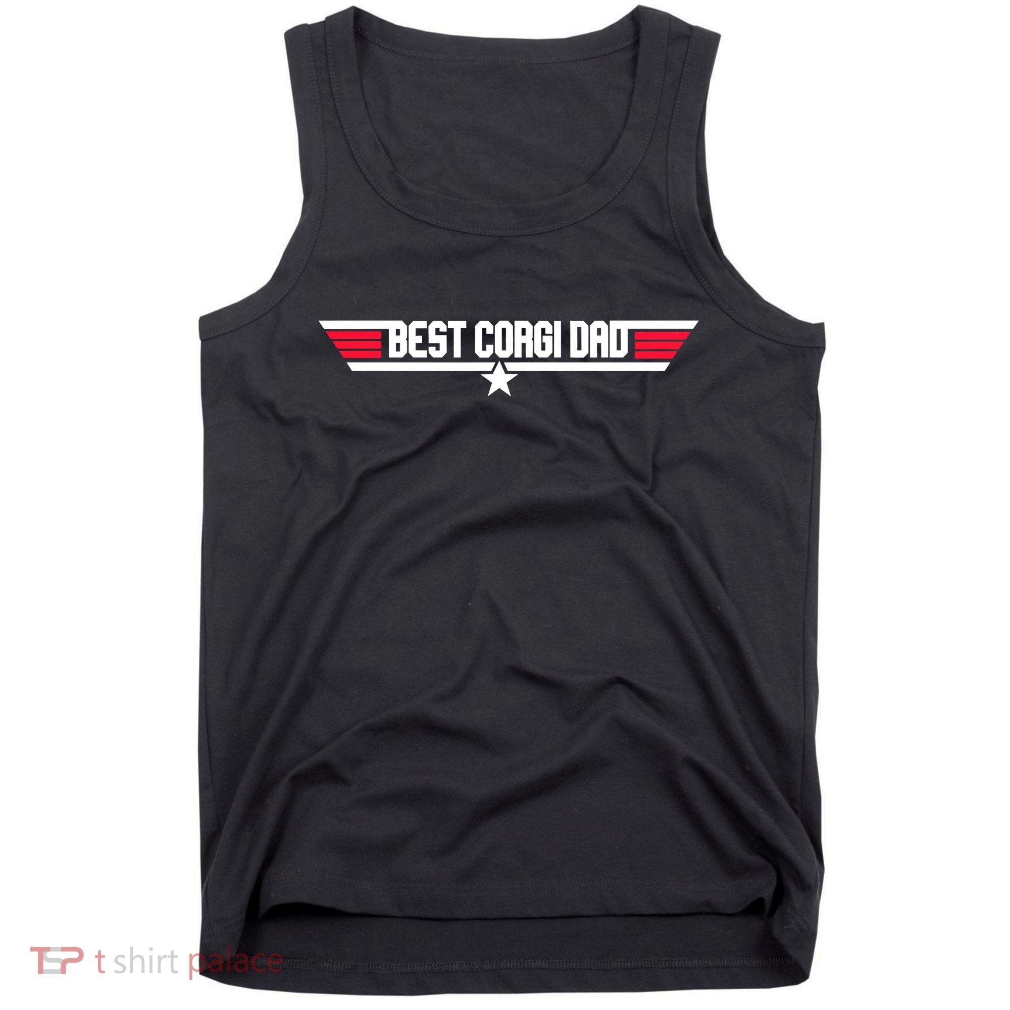 Father's Day Funny Dog Father 80s Best Corgi Dad Tank Top