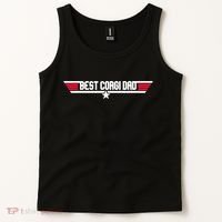 Father's Day Funny Dog Father 80s Best Corgi Dad Tank Top thumb 2