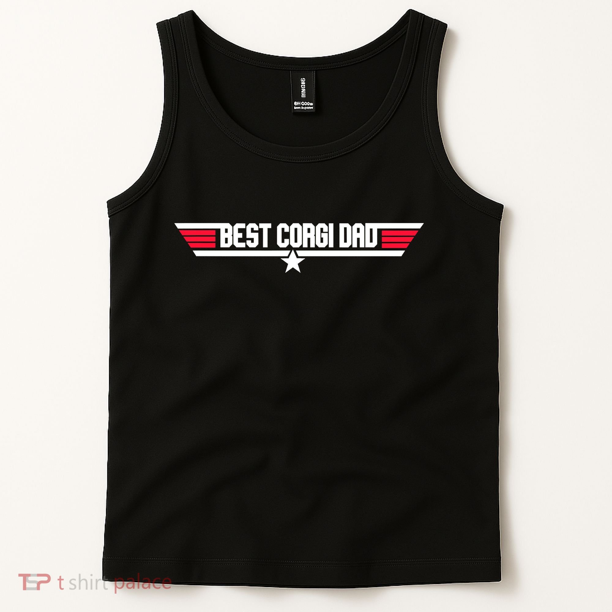 Father's Day Funny Dog Father 80s Best Corgi Dad Tank Top