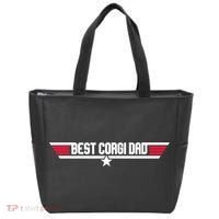 Father's Day Funny Dog Father 80s Best Corgi Dad Tote Bag thumb 0