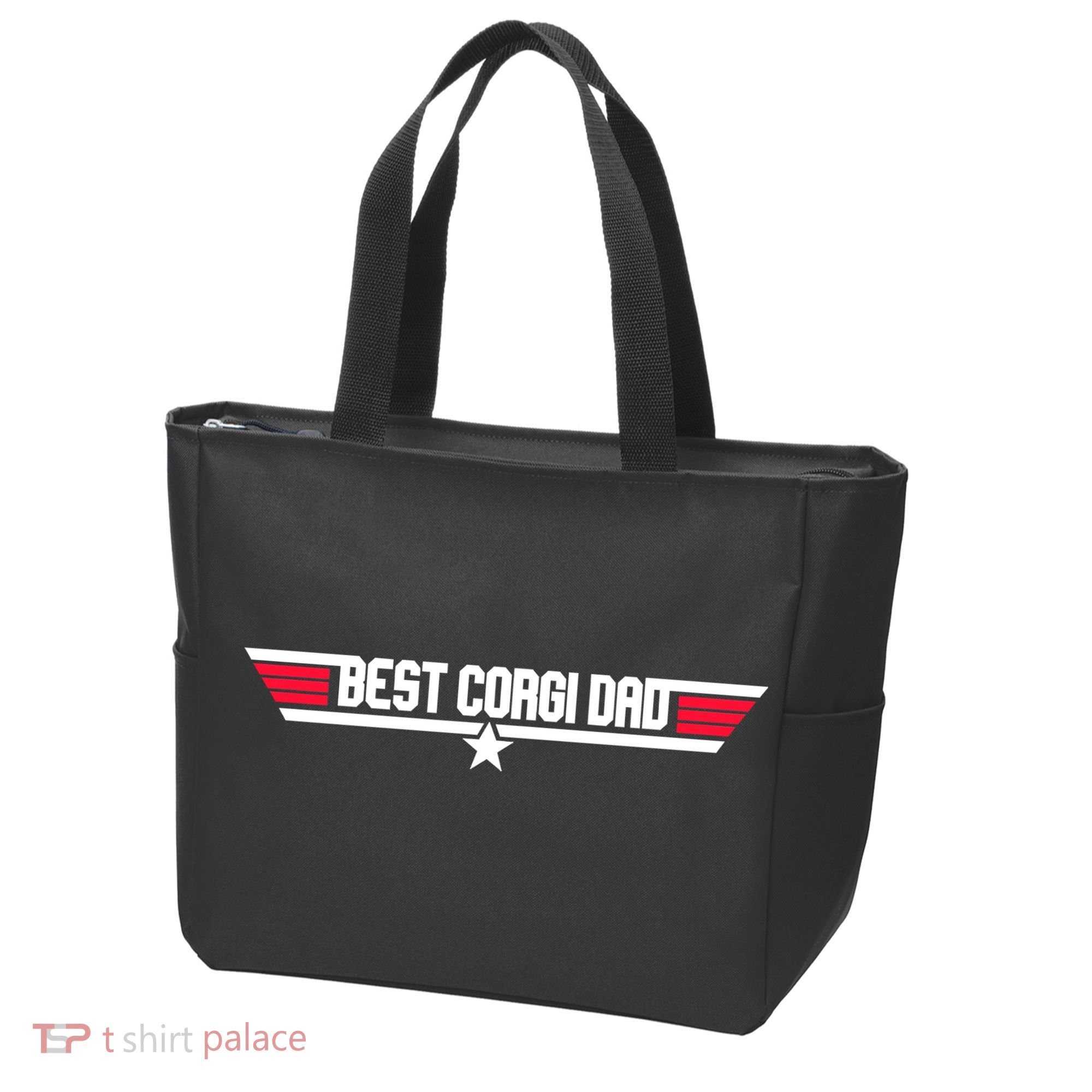 Father's Day Funny Dog Father 80s Best Corgi Dad Tote Bag