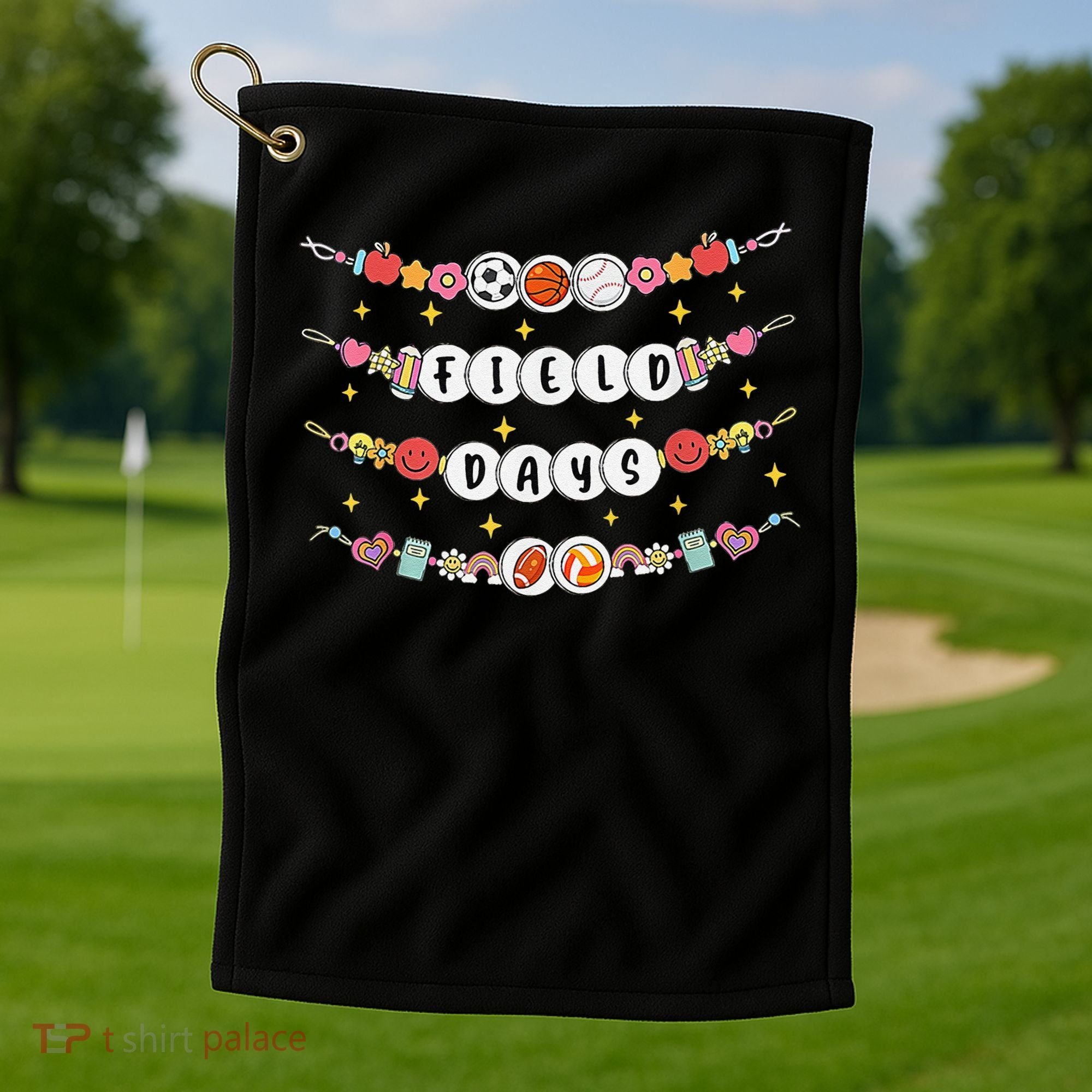 Field Day Funny Game Day Friendship Bracelets Golf Towel