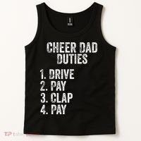 Fathers Day Funny Cheer Dad Duties Drive Pay Clap Tank Top thumb 2