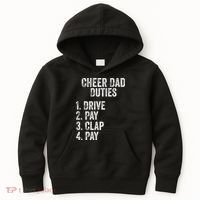 Fathers Day Funny Cheer Dad Duties Drive Pay Clap Kids Hoodie thumb 0