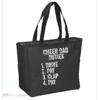 Fathers Day Funny Cheer Dad Duties Drive Pay Clap Tote Bag thumb 2