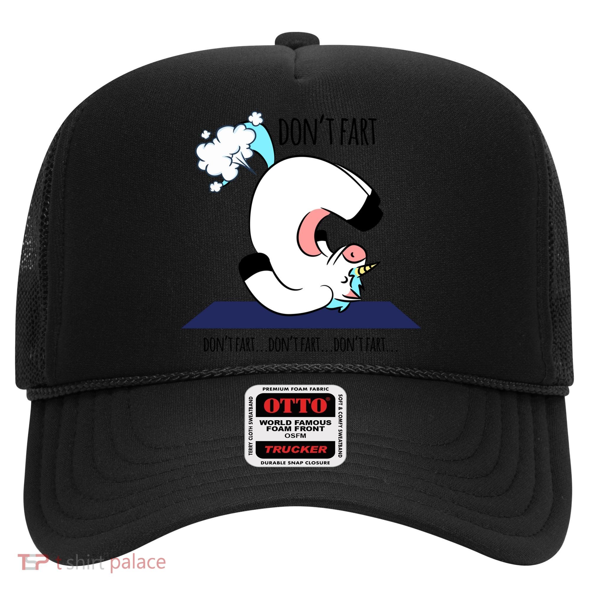 Funny Don't Fart Unicorn Doing Yoga Workout Pose Gift Hat