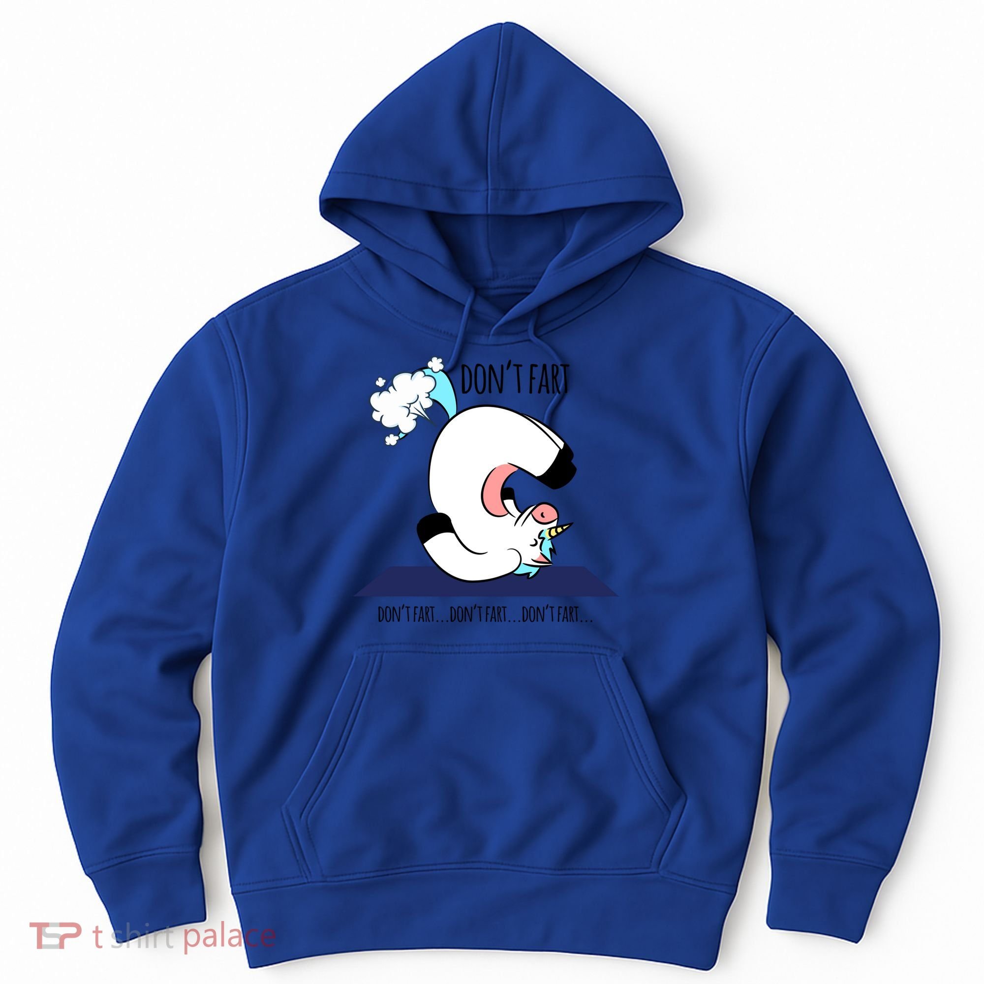 Funny Don't Fart Unicorn Doing Yoga Workout Pose Gift Hoodie