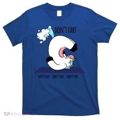Funny Don't Fart Unicorn Doing Yoga Workout Pose Gift T-Shirt