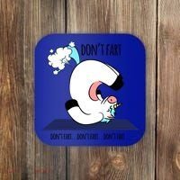 Funny Don't Fart Unicorn Doing Yoga Workout Pose Gift Coaster thumb 0