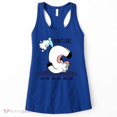 Funny Don't Fart Unicorn Doing Yoga Workout Pose Gift Women's Tank Top