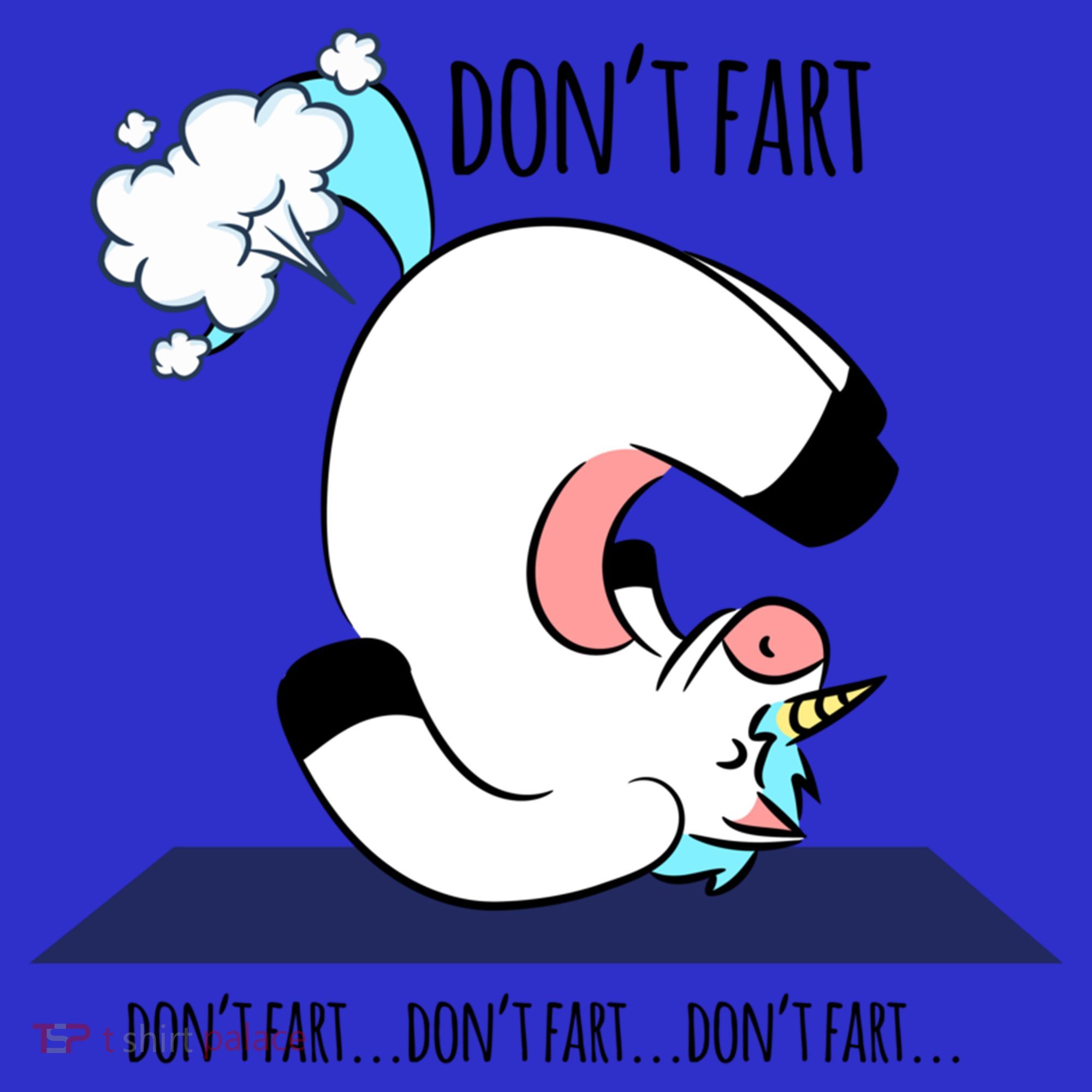 Funny Don't Fart Unicorn Doing Yoga Workout Pose Gift Women's Tank Top
