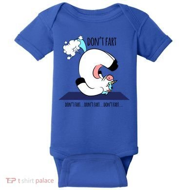 Funny Don't Fart Unicorn Doing Yoga Workout Pose Gift Baby Bodysuit