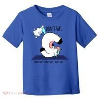 Funny Don't Fart Unicorn Doing Yoga Workout Pose Gift Toddler T-Shirt thumb 0