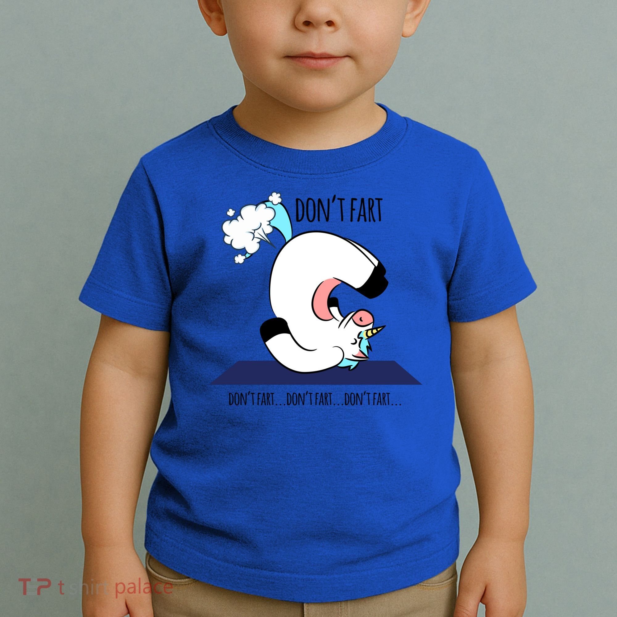Funny Don't Fart Unicorn Doing Yoga Workout Pose Gift Toddler T-Shirt
