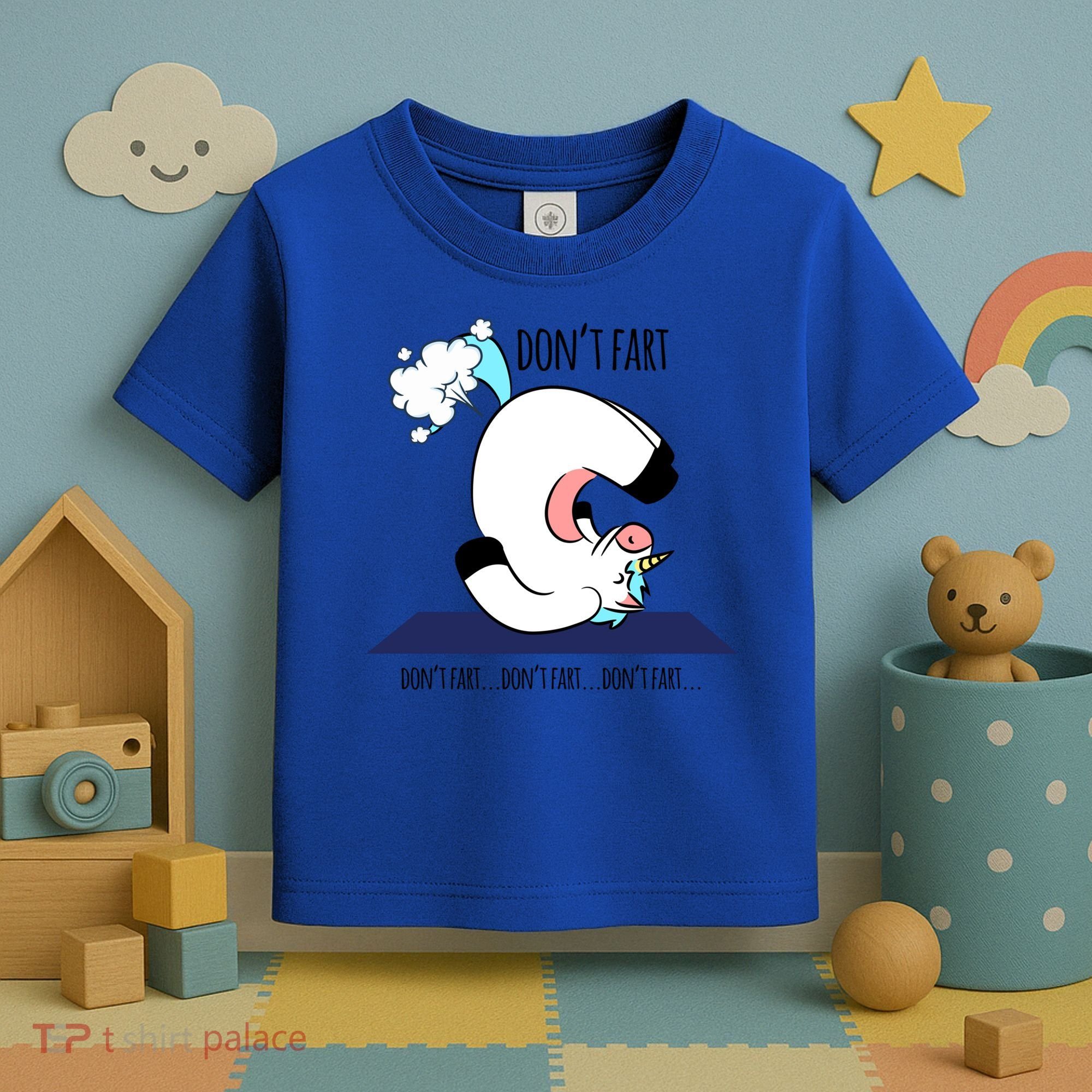 Funny Don't Fart Unicorn Doing Yoga Workout Pose Gift Toddler T-Shirt